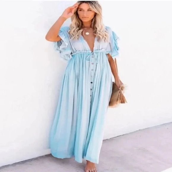 Vintage Bohemian Long Beach Dress - Picture 1 of 12